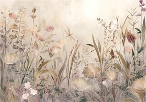 Fotótapéta Természet Rét Virágok Boho Beton Falra Hálószoba Nappali 300x210