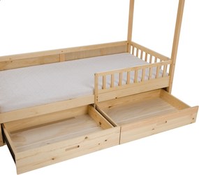Montessori ágy, 90x200, természetes, tömör, BIANKA