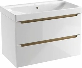 Naturel Stilla Fürdőszobaszekrény mosdóval 80x60x45 cm fehér fényes STILLAD08056U5