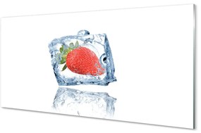 Akrilkép Strawberry jégkocka 100x50 cm