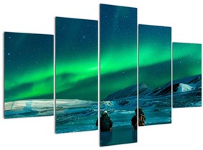 Emberek és az északi fény képe (150x105 cm)