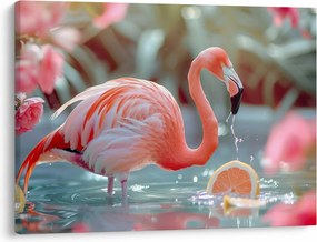 Kép - Flamingó a tóban (70x50 cm)