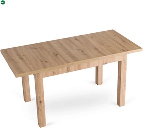 szett étkezőasztal SKUBI 120-160 cm artisan tölgy és 4 szék RODRI bézs