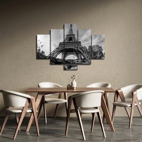 Kép - Eiffel-torony, fekete-fehér (150x105 cm)