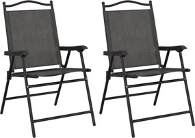 vidaXL 2 db melange szürke acél és textilén összecsukható kerti szék