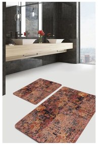 Barna bársony fürdőszobai kilépő szett 2 db-os 60x100 cm – Mila Home