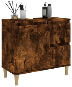 füstös tölgy színű szerelt fa fürdőszobaszekrény 65x33x60 cm