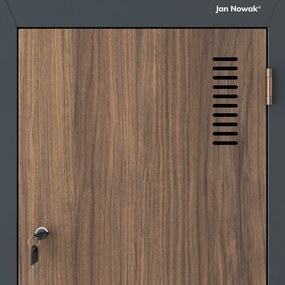 Fémszekrény JULIA, 800 x 1850 x 450 mm, Eco Design: antracit/ diófa színben