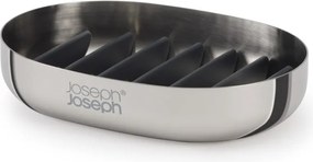 Fényes ezüstszínű rozsdamentes acél szappantartó EasyStore Luxe – Joseph Joseph