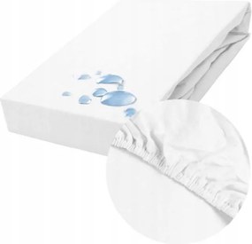 Vízálló gumis lepedő pamut 160x200 cm Vízhatlan fehér