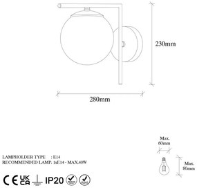Fehér-aranyszínű fali lámpa ø 15 cm Antique – Opviq lights