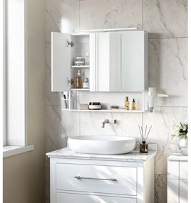 Tükrös fürdőszobaszekrény SKY, fehér