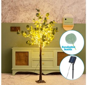 Aigostar - LED napelemes dekoráció 150 LED/3,2m IP65 meleg fehér eukaliptusz