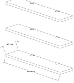 KÉSZLET 3x Fali polc BOSS bézs