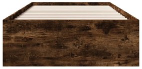 füstös tölgy színű szerelt fa ágykeret matrac nélkül 90x200 cm
