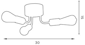 Csillár BRENDA 3xE27/60W/230V fekete