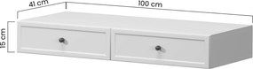 Lorini fali konzolasztal 100 cm fiókokkal - kasmír / arany T-bar fogantyúk