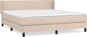 vidaXL cappuccino színű műbőr rugós ágy matraccal 180 x 200 cm