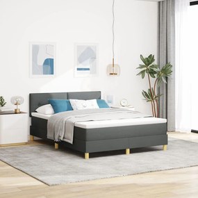 Box Spring Ágy matraccal Sötétszürke 160x200 cm Szövet