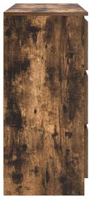 sonoma tölgy színű szerelt fa tálalószekrény 100x35x76 cm