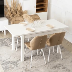 Bővíthető Étkezőasztal Fehér Színben. SKUBI 120-160 cm