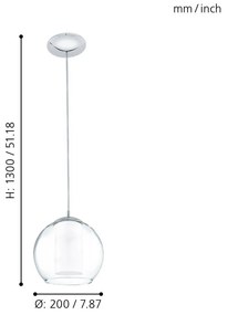 Eglo Bolsano 92761 függeszték, 1x60W E27