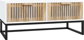 vidaXL fehér szerelt fa és vas dohányzóasztal 80 x 40 x 35 cm