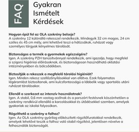 Fém öltözőszekrény, 12 rekeszes OLA, 1090 x 1200 x 450 mm, szürke-többszínű