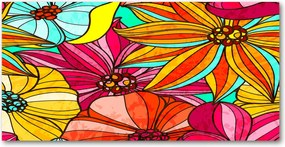 Konyhai panel Virágos mintás 100x50 cm Ragasztó