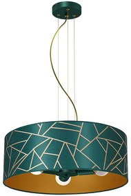 Csillár zsinóron ZIGGY 3xE27/60W/230V zöld/arany