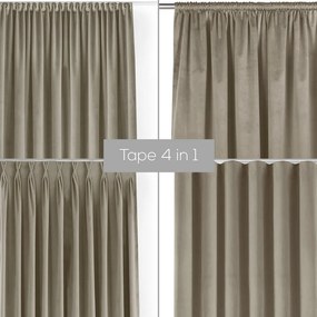 Bézs bársony dimout (részleges sötétítő) függöny 265x225 cm Velto – Filumi
