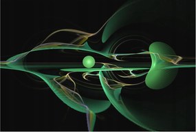 Flizelin tapéta Prémium fali zöld hullámok 104x70 ragasztó