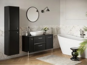 Cersanit S1022-007 - Falra szerelhető fürdőszobai szekrény MILLE 20x45 cm matt fekete