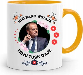 Donald Tusk Sárga Bögre Platform Ajándék fényképes nyomtatással