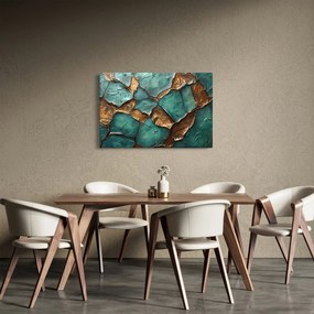 Kép - Zöld-arany festés (90x60 cm)