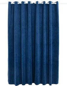 vidaXL sötétkék bársony sötétítőfüggöny fémkarikákkal 290 x 245 cm