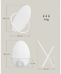 Fali fogas 4 db, falra szerelhető, fehér