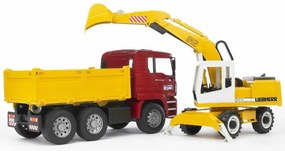 Bruder MAN TGA teherautĂł Liebherr kotrĂłval, 1:16,73 x 18,5 x 23 cm