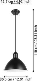 Eglo PRIDDY 43878 Függőlámpa 1x40W/E27 IP20