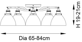 Endon 97248 - HANSEN spotlámpa 5xE14/7W/230V, sárgaréz
