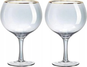 Pohárkészlet koktélokhoz, ginhez, fekete talpas poharak 750 ml, 2 db