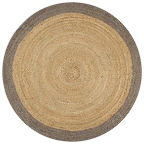 szürke szélű kézzel font jutaszőnyeg 120 cm