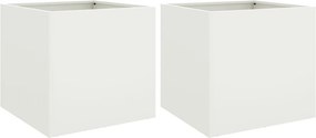 vidaXL 2 db fehér acél növénytartó 49 x 47 x 46 cm