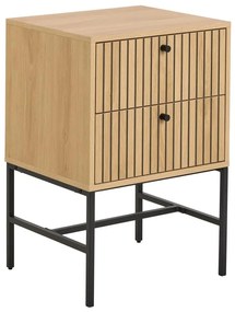 OLIVIA éjjeliszekrény fiókokkal, tölgy