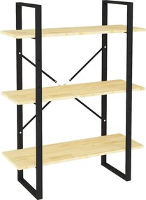 vidaXL háromszintes tömör fenyőfa könyvszekrény 80 x 30 x 105 cm