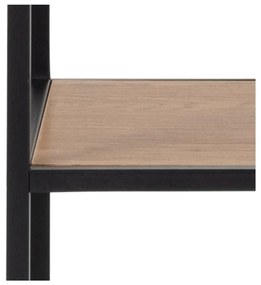Fekete-natúr színű könyvespolc tölgyfa dekorral 135x185 cm Seaford – Actona