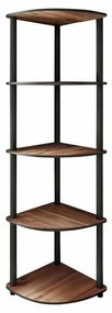 Corner Walnut polcállvány, 5 polcok, L