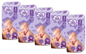 MEGAPACK Gyermek eldobható pelenka New Love Premium comfort 3 MIDI 4-9 kg 5x48 db