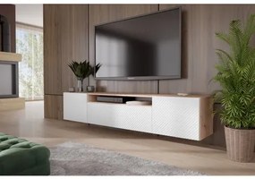 Függesztett TV asztal RTV Neo 200 cm Artisan tölgy / Fehér