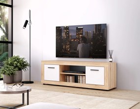 TV Állvány Sonoma / Matt Fehér Színben. LUNA RTV 2D